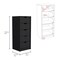 Tuhome Basilea 5 Drawers Tall Dresser, Pull Out System, Black CLW8975 - alternate 3